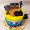 Realistic and two-dimensional figurines of famous characters from the show such as Tony Tony Chopper, Roronoa Zoro, Brook and Luffy can be spotted all over this anime cake.