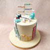 Also on this Landmark Cake are suitcases ready for a stylish getaway and a stack of books whispering tales of adventure. It's like a mini airport on a sugar high!