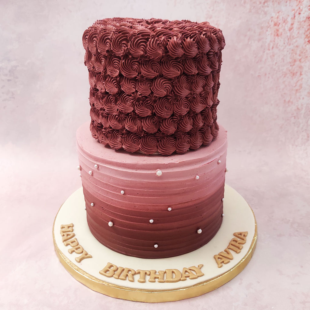 If there's something special in your life about to celebrate their special day, this two tier ombre cake design would be perfect as a birthday cake for him / birthday cake for her. 
