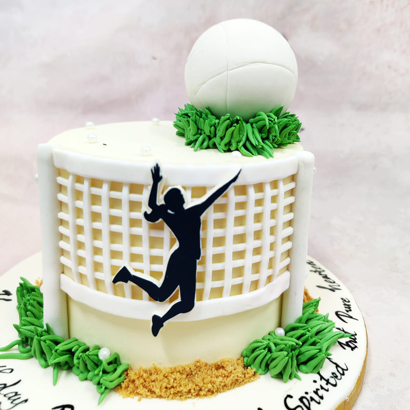 This Volleyball Theme Cake is a power serve in sugar, designed for the girl who plays with grit, grace, and a whole lot of spike. 