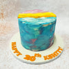 With each brushstroke of edible buttercream, an abstract symphony unfolds on this Watercolour Cake design.