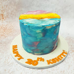 With each brushstroke of edible buttercream, an abstract symphony unfolds on this Watercolour Cake design.