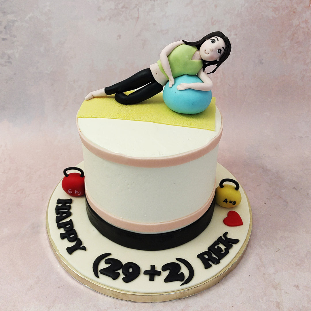 Gym themed single tier Cake