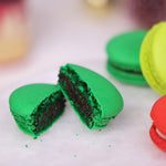 macaron with dark ganache filling