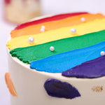 rainbow coloured birthday cake