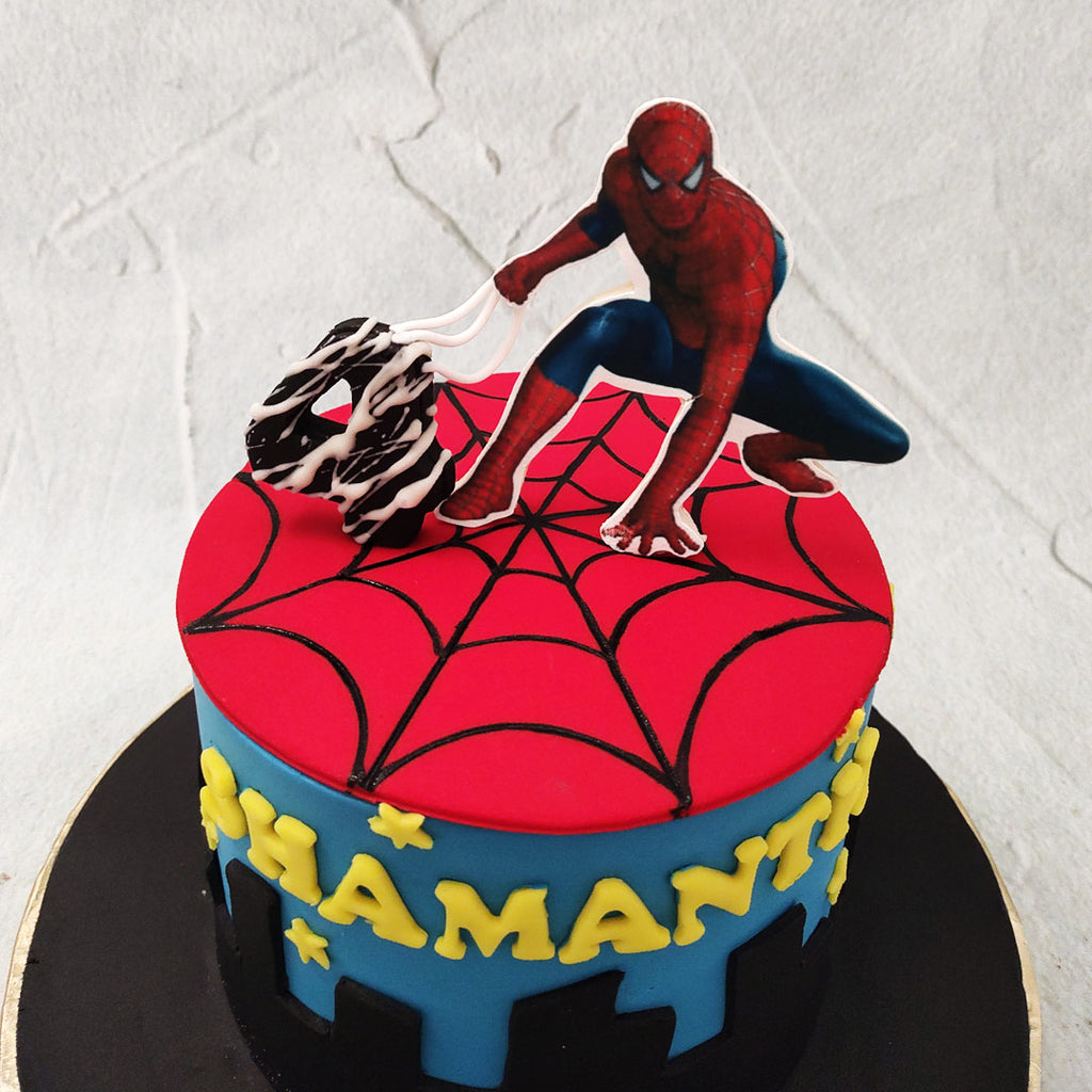 Half Spider-Man Venom Layer Cake - Classy Girl Cupcakes