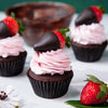 Chocolate covered strawberry cupcakes
