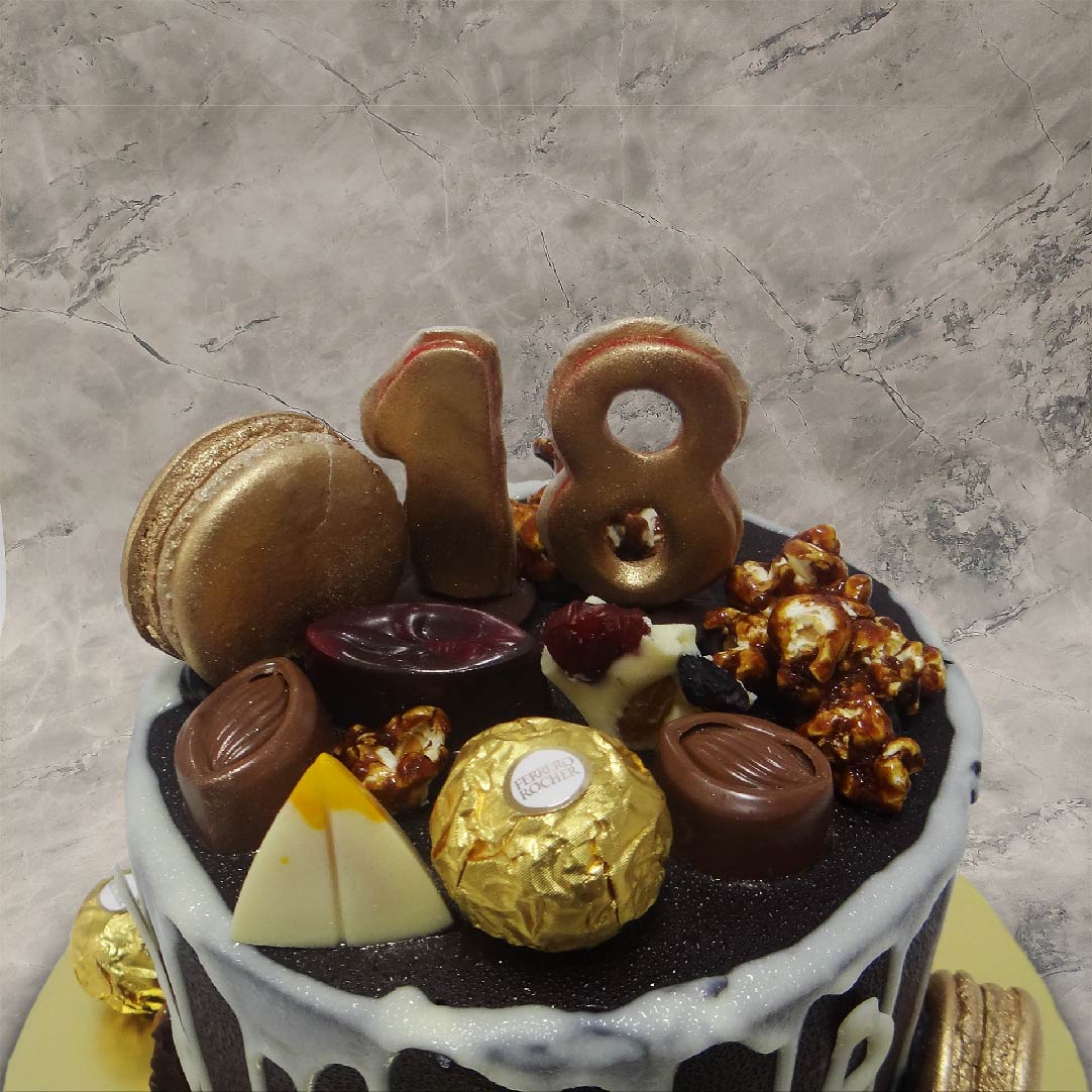 Chocolate Drip 18th Birthday Cake