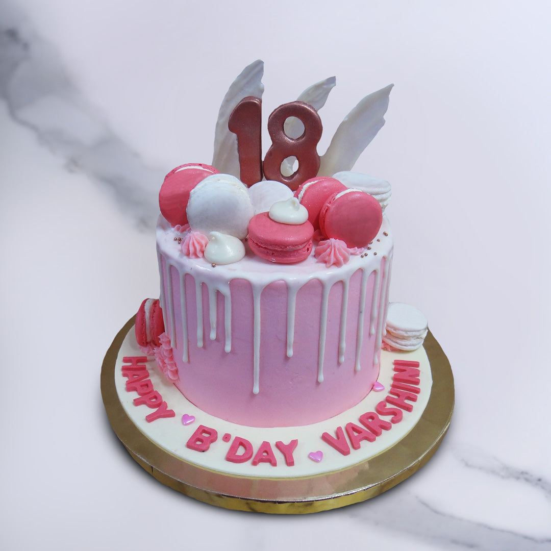 18th Birthday Macaroons Cake | Order Designer Cakes in Bangalore ...