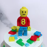  the iconic lego man figurine that stands proudly amidst the multi-colour lego blocks on top of the lego cake is completely edible and sure to make your kids want to break the,”Don’t play with your food” rule.