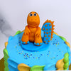 From the dragon who is the star of this cute cake to the colourful number one on top, every part of this cake is entirely edible and completely customizable. So if your dream dragon cake design for your child’s 1st birthday cake comes in green, blue, yellow or any other colour of the rainbow, just let us know and we’ll bring it to life in any flavour that you want. 