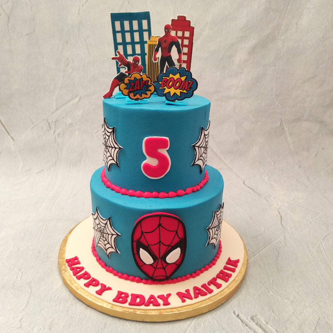Marvel 2 tier First Birthday Cake | Baked by Nataleen