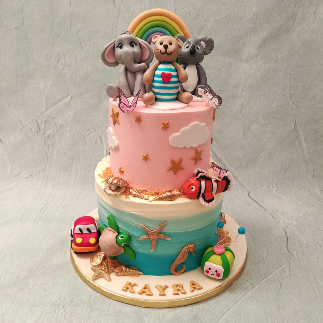 Animal Theme 1st Birthday Cake | 1st Birthday Cake | Custom Cakes ...