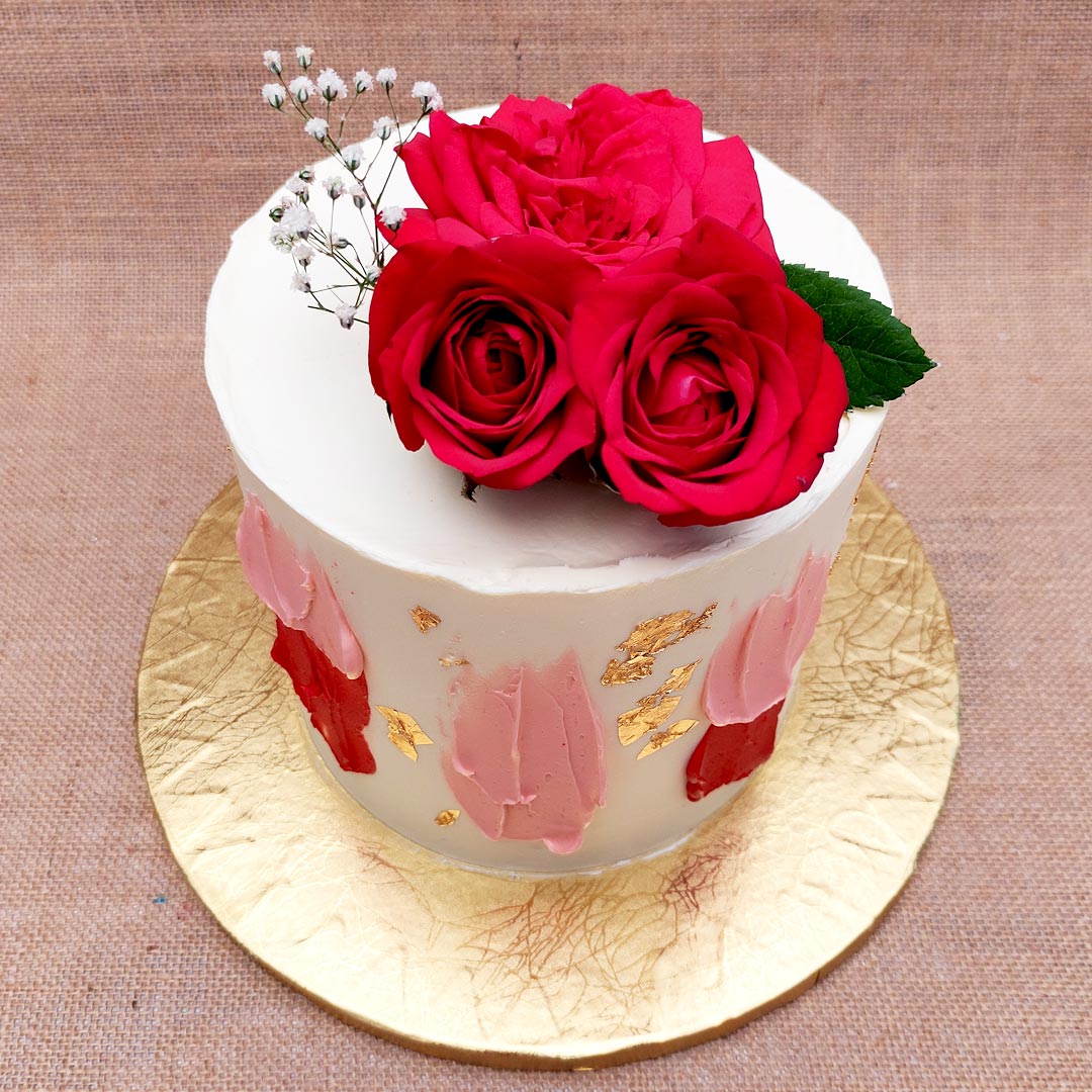 Rose Cake | Anniversary Cake | Order online Custom Cakes in ...