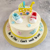 This baby pram baby shower cake is special as a baby gender reveal cake or mom to be cake.