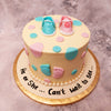 This baby feet baby shower cake is special for a gender reveal ceremony. This baby shower cake will bring all the excitement with both the gender booties on top