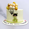 Balloon theme cake depicts a small girl holding balloons on top of the cake. This Girl with balloon cake is very cute for girls birthday cake