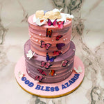 This elegant baptism cake design signifies the forgiveness of God and the cleansing of sin that comes through faith in Jesus Christ.