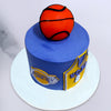 This basketball cake design comes in purple and yellow, the colours of The Los Angeles Lakers, Bryant’s team and has his jersey proudly displayed on its circumference