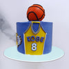 A realistic basketball forms the apex of this sports cake to be relished in all its edible glory and the simplicity in the design of this sports theme cake for boys and girls gives it an overall classy aesthetic.