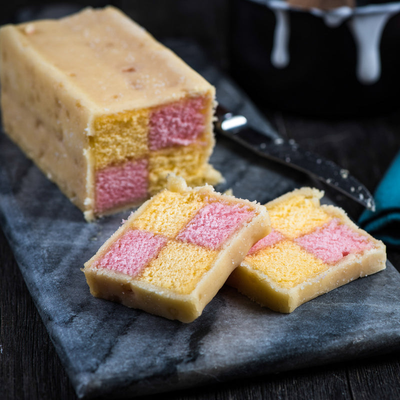 Vanilla & Pink velvet Battenberg cake