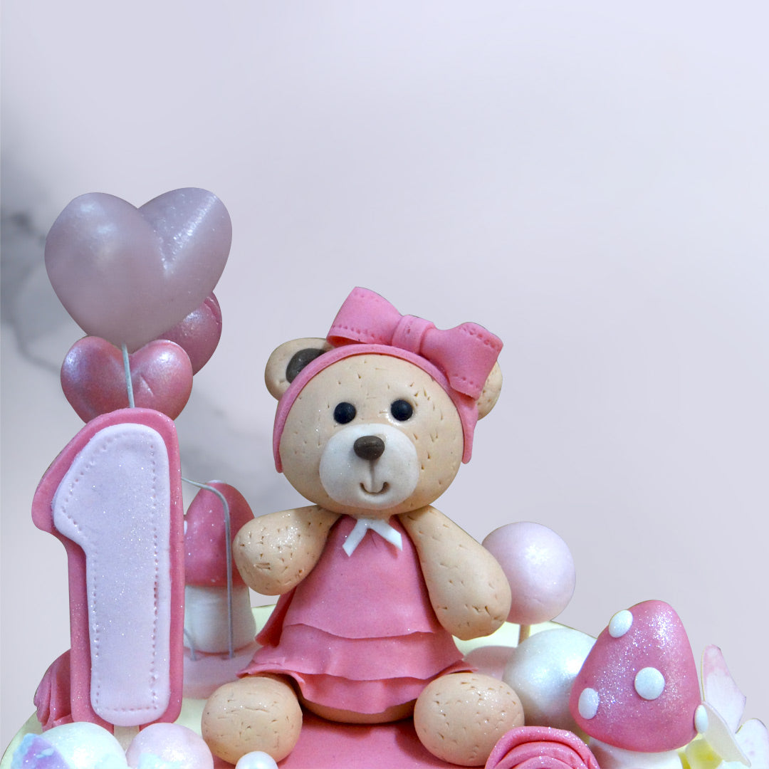 Pink Teddy Bear Cake | 1st Birthday Cake for Girls | Order Custom ...