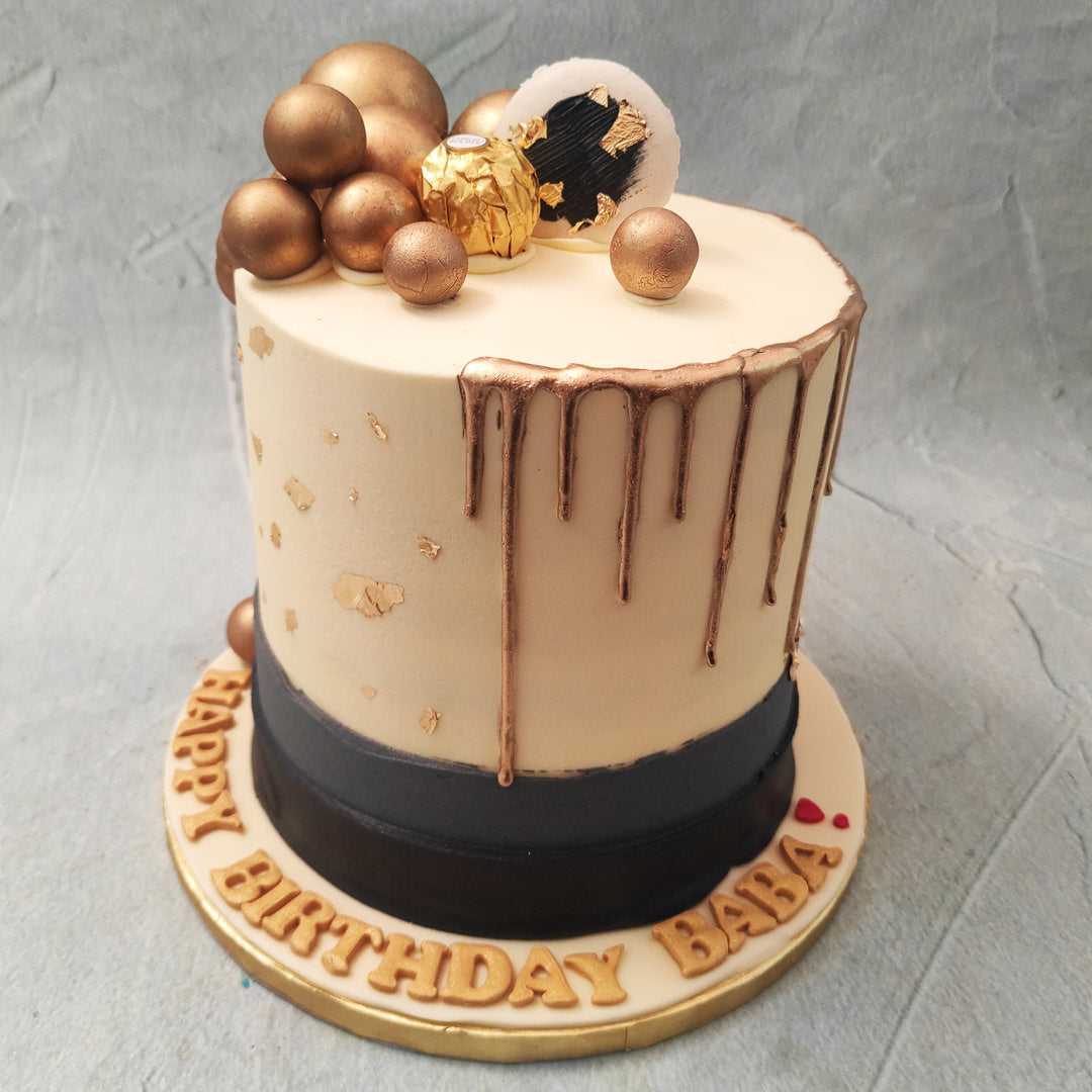 Gold Birthday Cake Design with Name Edit - Best Wishes Birthday Wishes With  Name