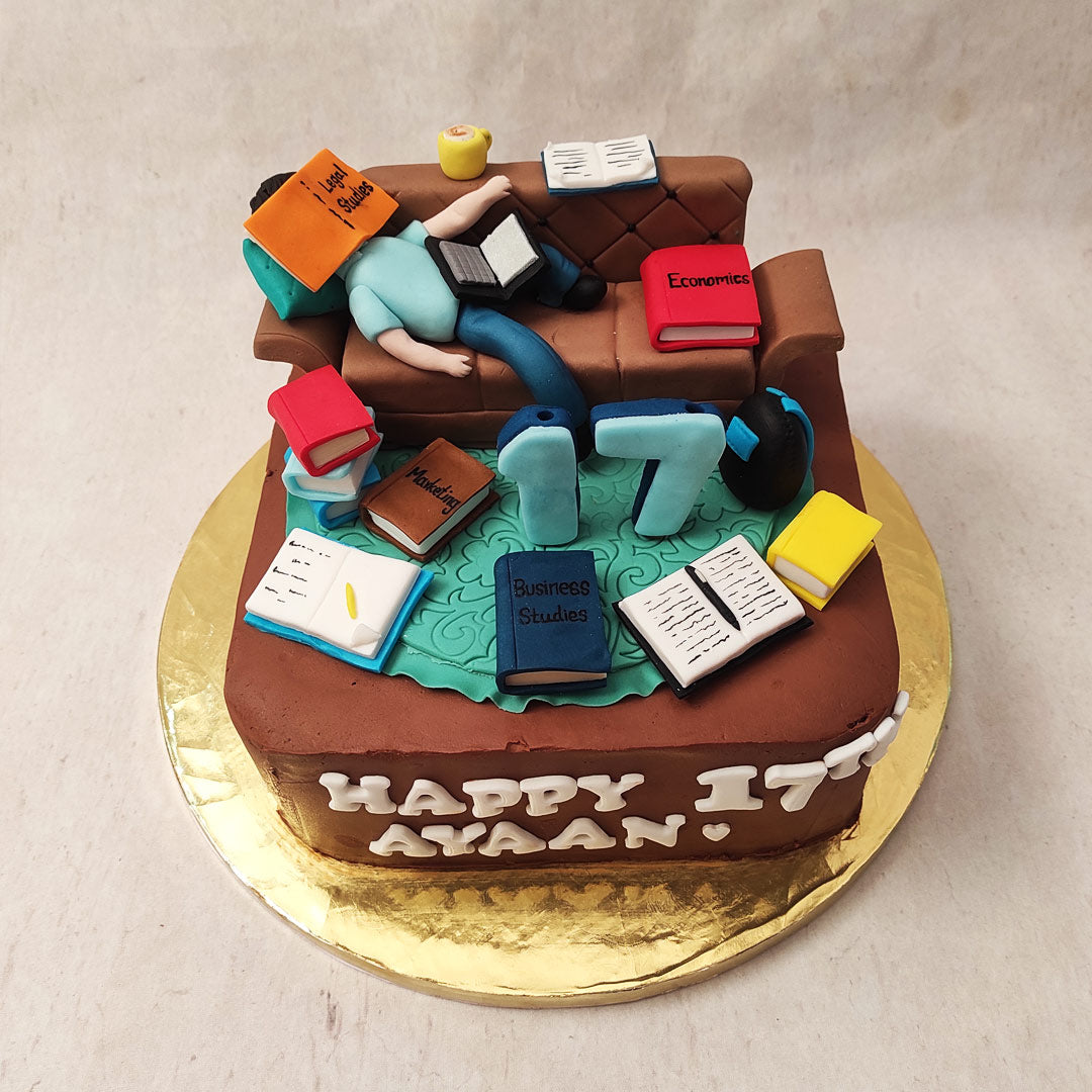 Study Type Cake Bookworm Cake | Book Lover Cake | Study Cake – Liliyum Patisserie & Cafe
