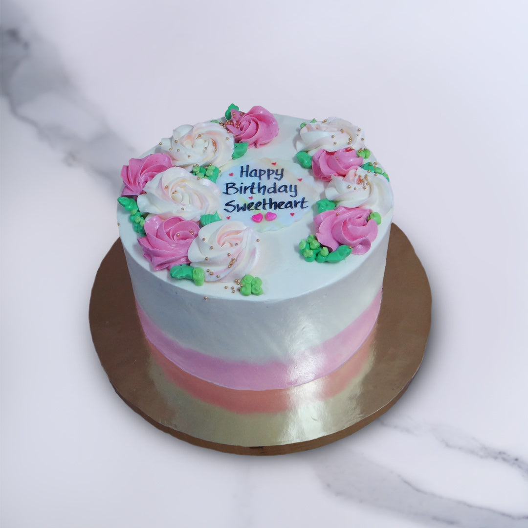 Buttercream Floral Birthday Cake | Order Custom Cakes in Bangalore ...
