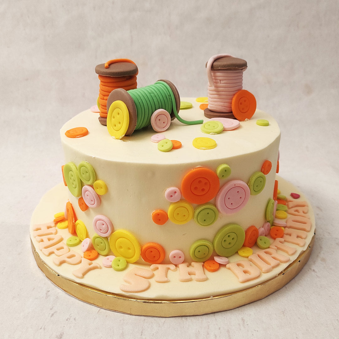 Thread Cake Button Cake | Stitching Cake | Thread Cake – Liliyum Patisserie & Cafe