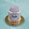 Top view of our cake with crown which shows you an overall aspect of this princess cake.