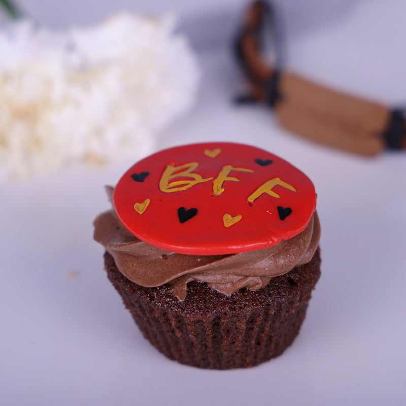 Bff topper friendship day chocolate cupcake