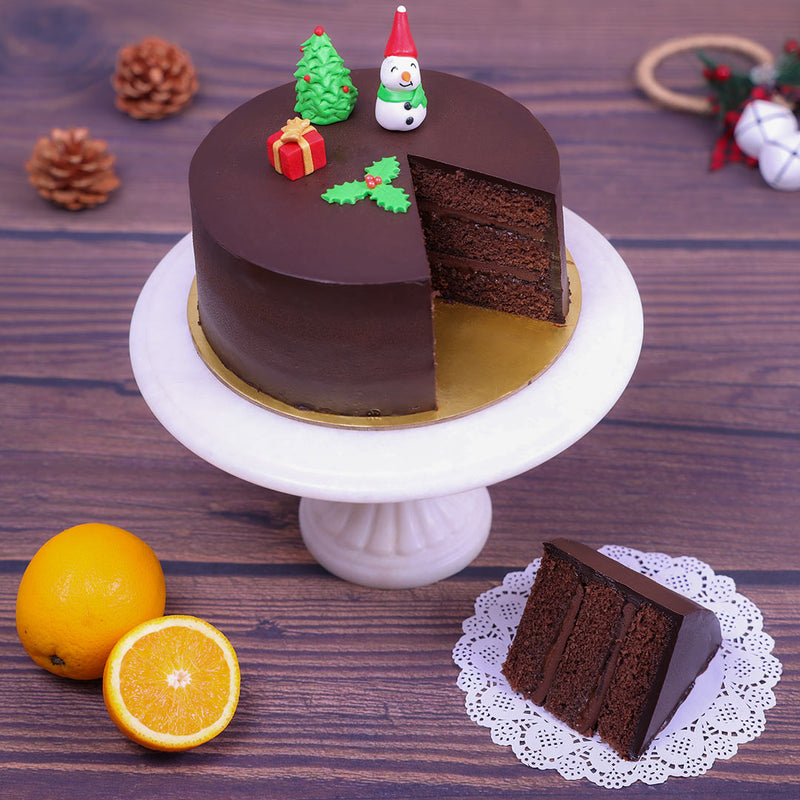 Chocolate Christmas Cake cut view