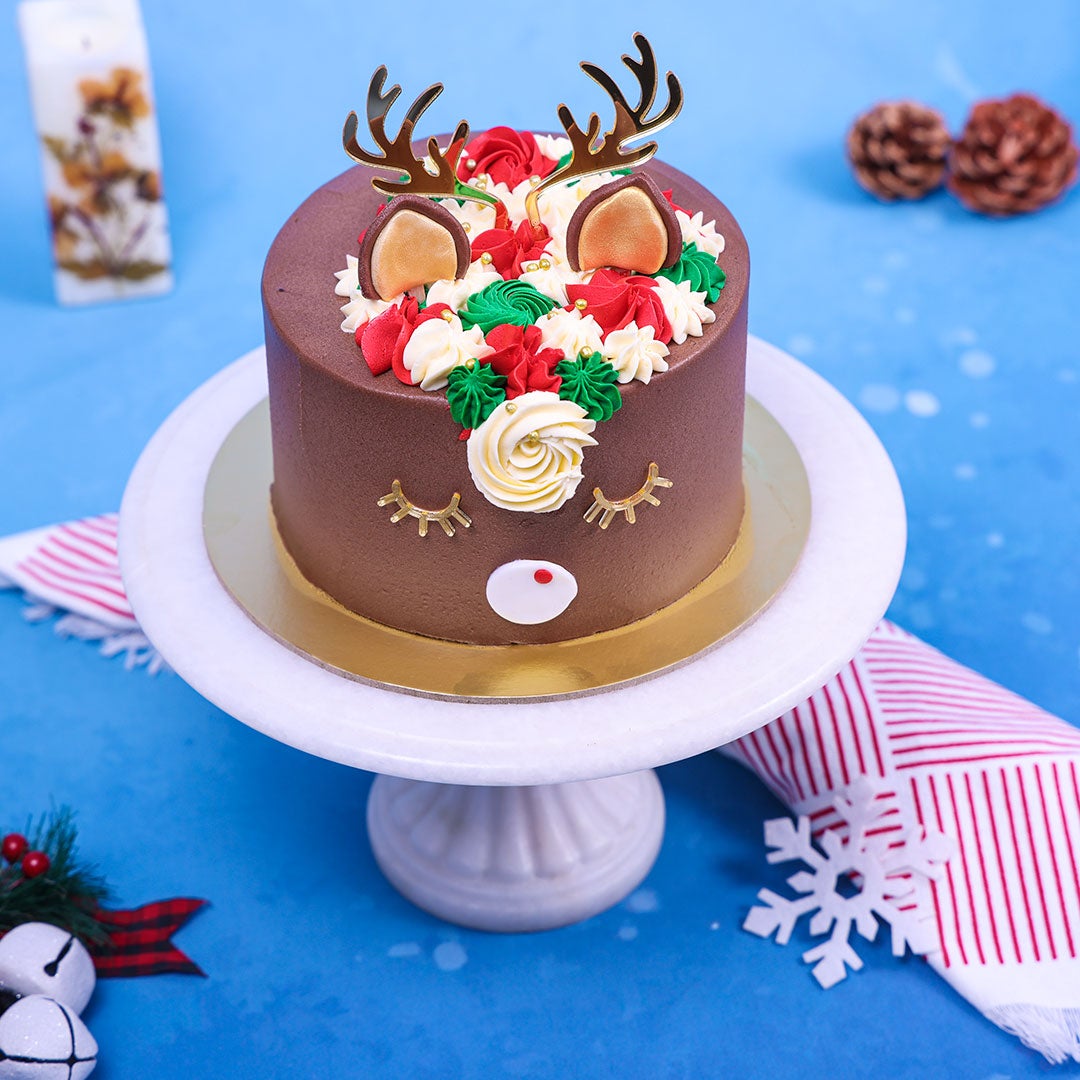 Tea Cakes Rudolph Chocolate Reindeer Cakes | Rudolph Theme Cake – Liliyum Patisserie & Cafe