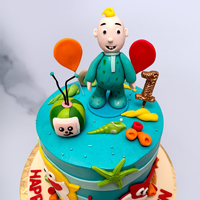 Cocomelon theme with baby shark theme cake surely the best 1st birthday cake for kids