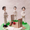  This particular sports theme cake displays the ultimate pairs of the game: bat and ball, cricket and wicket, and a uniform team... all for your indulgence.