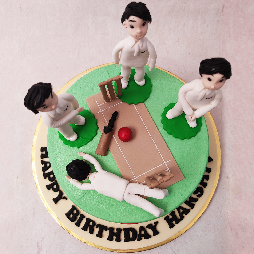 Cricket Player's Cake - Decorated Cake by Cherry on Top - CakesDecor