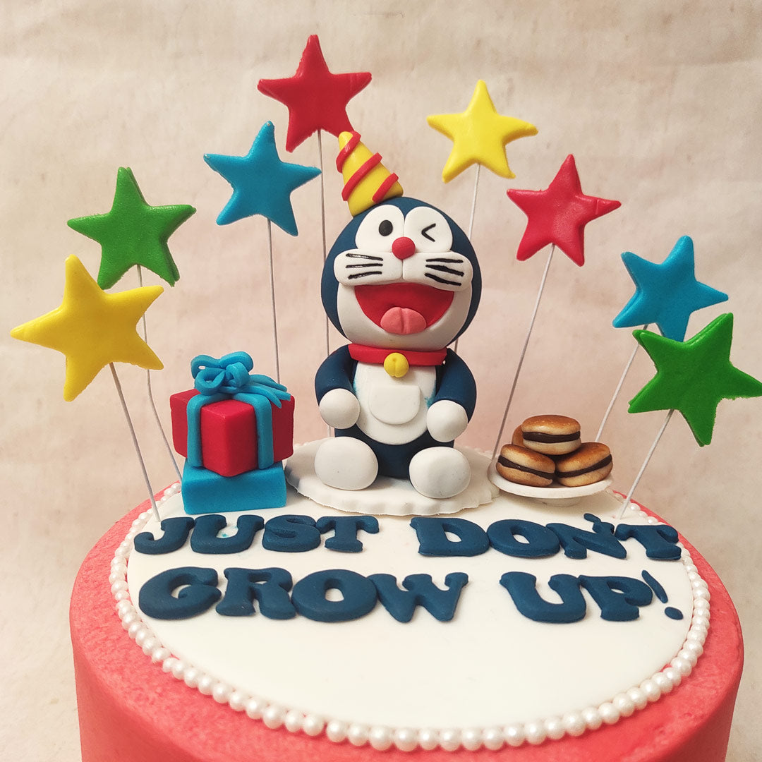 Buy Cheering Doraemon Fondant Cake Online in Delhi NCR : Fondant Cake Studio
