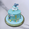 Elephant themed birthday cake as a 1st birthday cake for a young toddler who likes animals and loves to play with them. This flying elephant cake is a symbol of their imagination flying across the skies