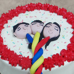 This family cake design was crafted similar to a work of art with lots of symbolism