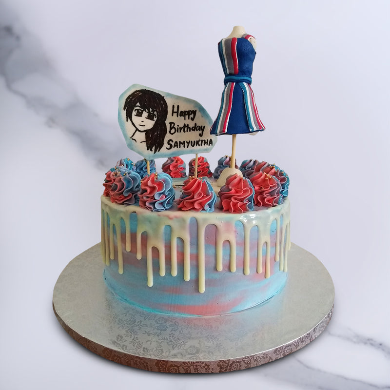 This fashion designer cake is for the fashionistas who keep everything in vogue, including their pastries! This one-of-a-kind, fashion cake design will fit your celebration like a glove!
