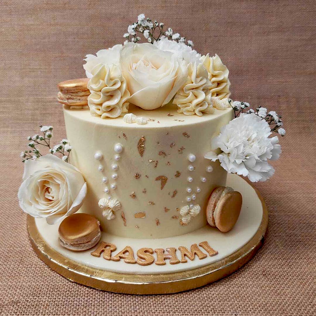 White Floral Cake | Floral Wifes Birthday Cake | Order Custom ...