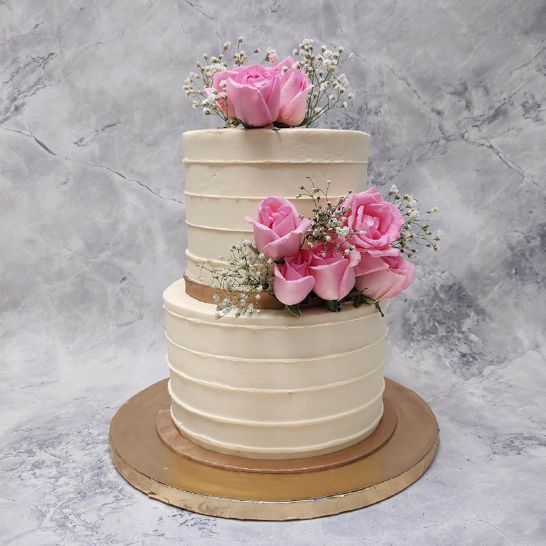 Floral Wedding Cake | Anniversary Cake – Liliyum Patisserie & Cafe