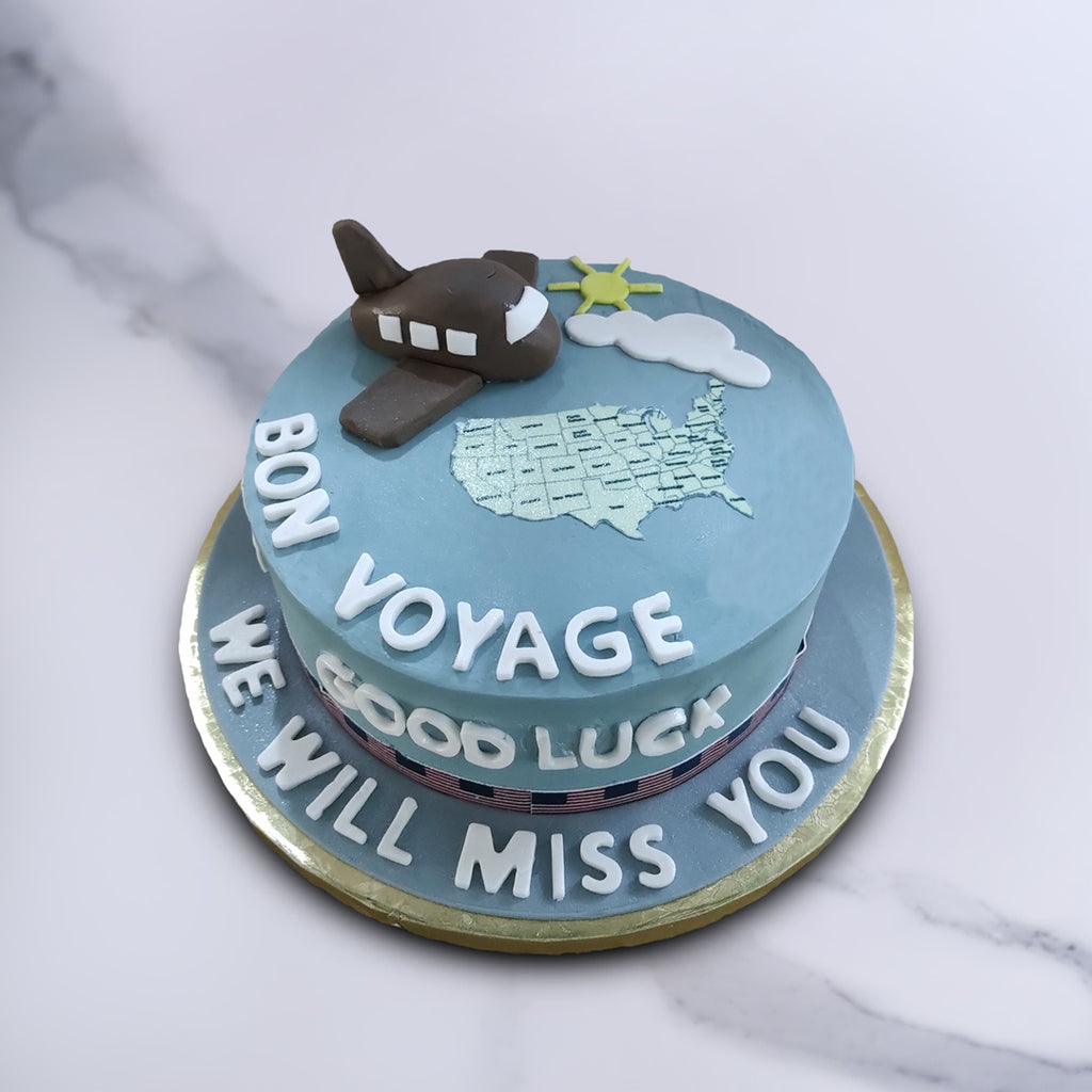 Bon Voyage Cake Topper for Farewell Party Going Away Happy Retirement Party  Decorations (Double Sided Gold Glitter) : Amazon.ae: Grocery