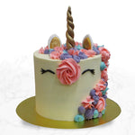 Designer Unicorn theme cake is elegant and beautiful. with a long horn on top of this Happy birthday unicorn cake it looks even more beautiful.
