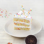 Fun and colorful both inside and outside, this sprinkle cake is a great choice as a birthday cake