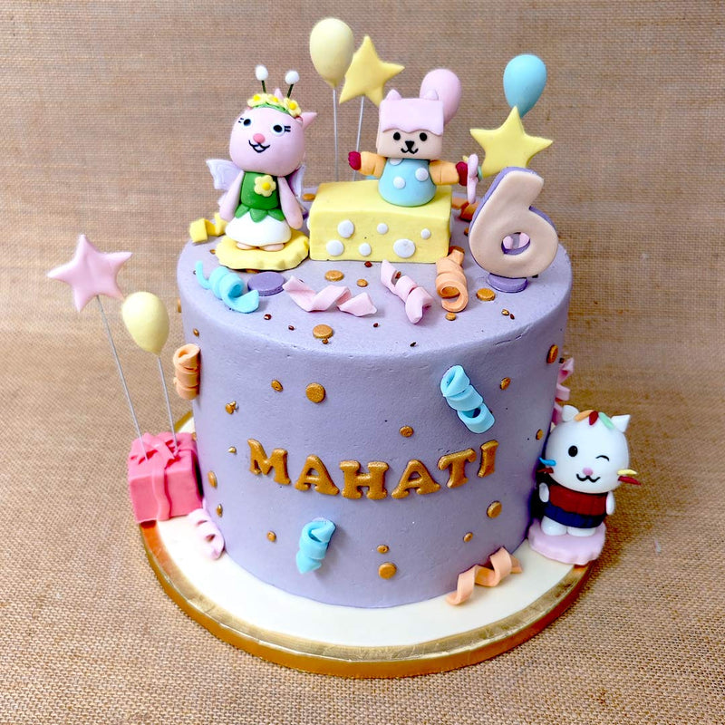 Bringing to life kids' favourite show, this Gabby's dollhouse cake is a way to meet and eat the cast and set of this wonderland. This Gabby's dollhouse birthday cake would make a wonderful present for your little one to consume playfully and literally.