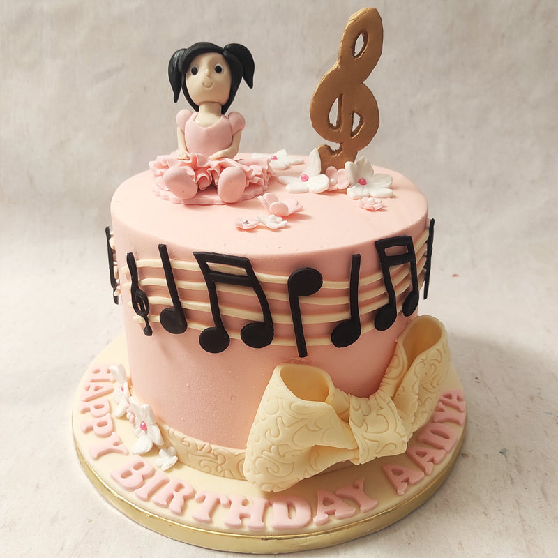 Girl With Music Notes Cake