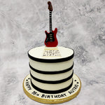 This guitar topper cake is sure to hit the right notes as you sing happy birthday and blow out the candles. For the musicians and music lovers, this guitar cake design was made exclusively for you to showcase your passion. We hope that on your palate and in your heart, this guitar themed cake really strikes a chord with you.