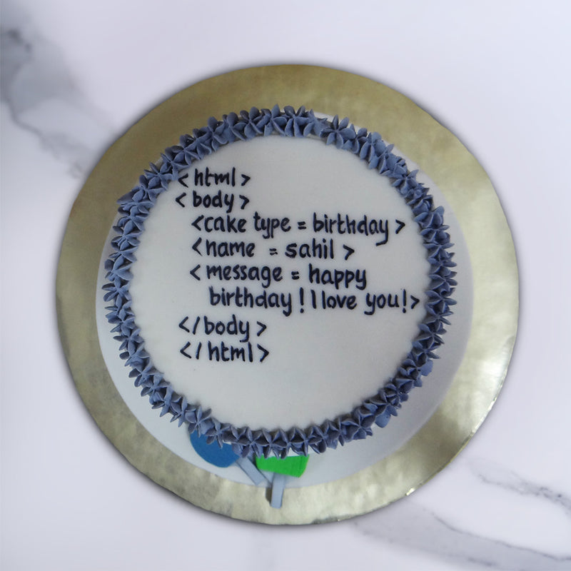 The highlight of this HTML cake is of course the text presented on top within which a personal message can be encrypted such as "<cake type= birthday>" or "<message=happy birthday! I love you!>" 